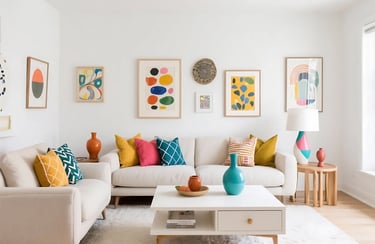 Living Room with Pops of Color