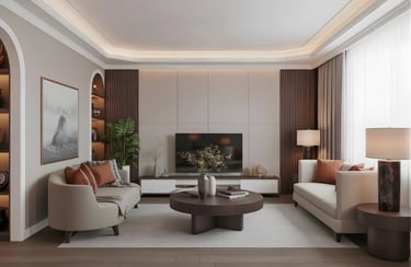 Living Room with Statement Light