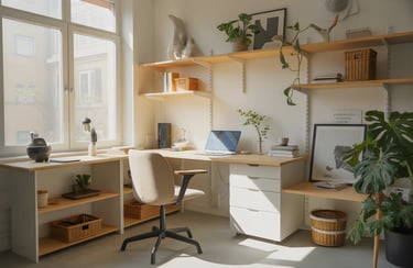 Modern Small Office Interior Design with Natural Light
