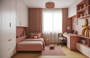 Kids Bedroom in Blush Pink