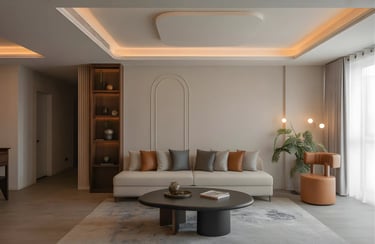 False ceiling fitted with cove lighting