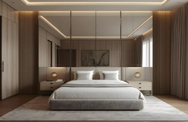 Mirrors create an illusion of space and sophistication.