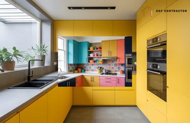 A bright yellow & soft grey kitchen for a cheerful, modern 2026 upgrade