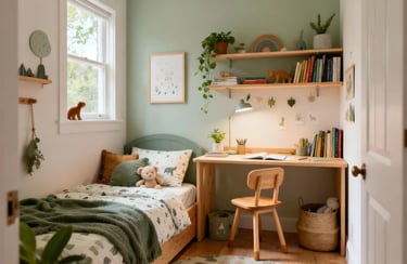Kids Bedroom in Saga Green