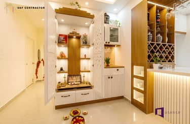 A subtle puja ghar design for minimalist home interiors