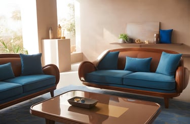 Blue and Brown Combination Furniture