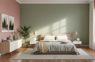 Best two colour combination for bedroom walls featuring romantic colors