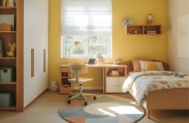 Kids Bedroom in Sunshine Yellow