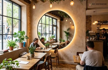 A single large mirror or a mix of small ones can change the whole feel of the space