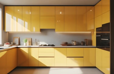 Nothing can go wrong with these acrylic waterproof kitchen cabinets
