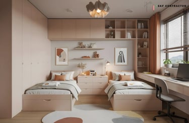 A small space designed to be spacious for two kids