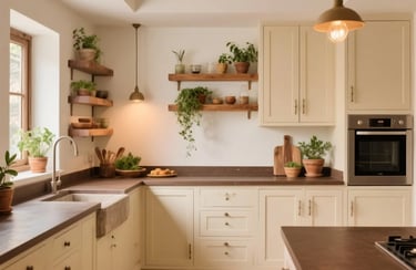 Beige & Coffee Brown colors in Kitchen