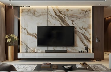Marble Finish TV Unit Panel