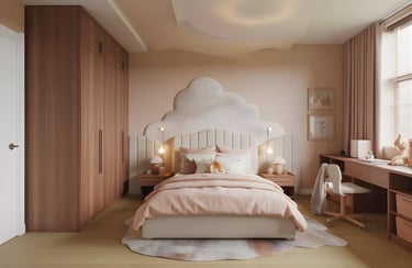 Kids Bedroom in Warm Beige color