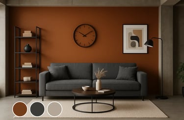 Burnt Orange + Slate Gray + Cream
