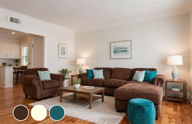 Chocolate Brown + Ivory + Teal