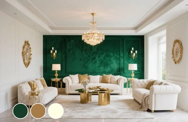 Emerald Green + Gold + Ivory