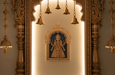 gold plated accents mandir