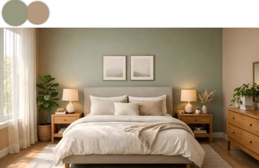 light brown and green