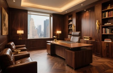 Luxury Wood-Toned Office