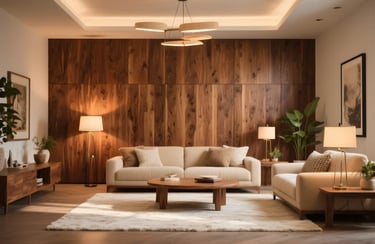 wooden accent walls