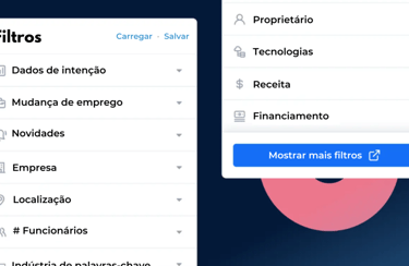 Figura mostrando filtros Apollo.io na prática