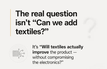 The real question when making E-Textiles is, Will Textiles actually improve the product.