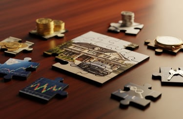 Quebra cabeça representando divisão de patrimônio, inventário e partilha de bens