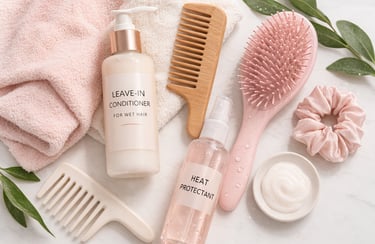 hair care tools comb brush microfiber towel leave in condition heat protectant