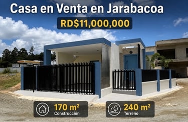 Casa en venta en Jarabacoa, 170 m² de construcción y 240 m² de terreno a 10 minutos del pueblo.