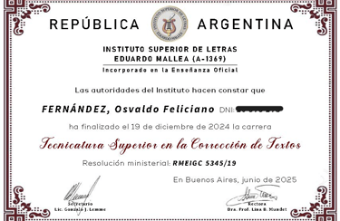 Corrección de textos. Instituto Mallea