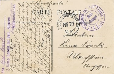 Card sent by a Territorial soldier (Landsturm). 