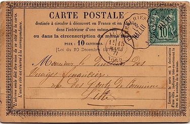 1876: Carte postale mise à la boîte de la gare de PERENCHIES à destination de LILLE.