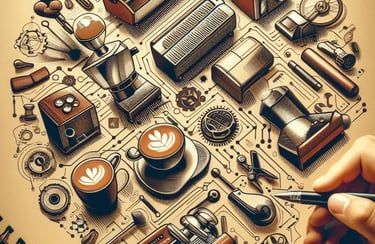 a person's hand holding a pen and drawing a circle of objects