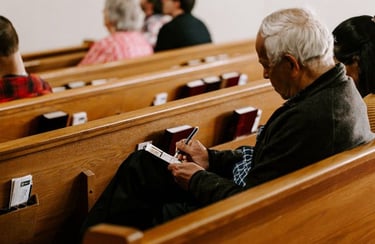 old man in church