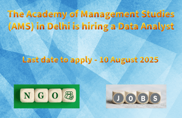 The Academy of Management Studies (AMS) in Delhi is hiring a Data Analyst