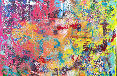 Acrylic painting Acrylbild Acryl Bild Gemälde abstrakt pink gelb blau orange