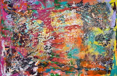 Acrylic painting Acrylbild Acryl Bild Gemälde abstrakt orange grün pink