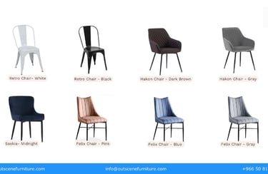 Lounge Chairs, Standard Chairs & Dining Sets for Rent & Purchase | KSA, Riyadh, Jeddah, Dammam