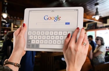 Tablette avec page d'accueil Google