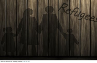 imagen que representa a migrantes refugiados