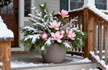 pink snowy porch christmas planter.jpg