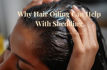 Hair Oiling routine showing scalp oil massage application.