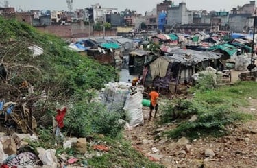 The Jahangir Puri slum in Delhi.