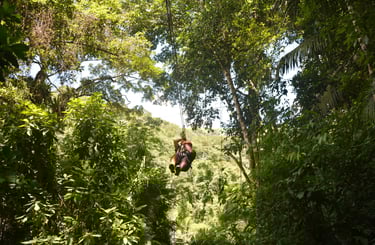 zipline in the jungle of Belize with Jaguar Paw Cave and Jungle Expedition