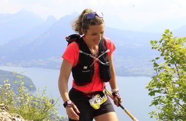Virginie Mortelette lors d'un trail