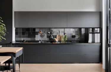 Black and Grey Kitchen Style