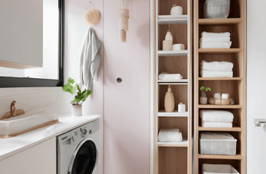 Vertical Storage Bathroom Design