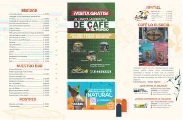 Menú Restaurante El Hato de Evelio Calarcá Quindío