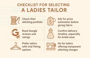 shortlist the top 10 ladies tailors in Delhi